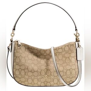 Coach Beige Signature Shoulder Bag